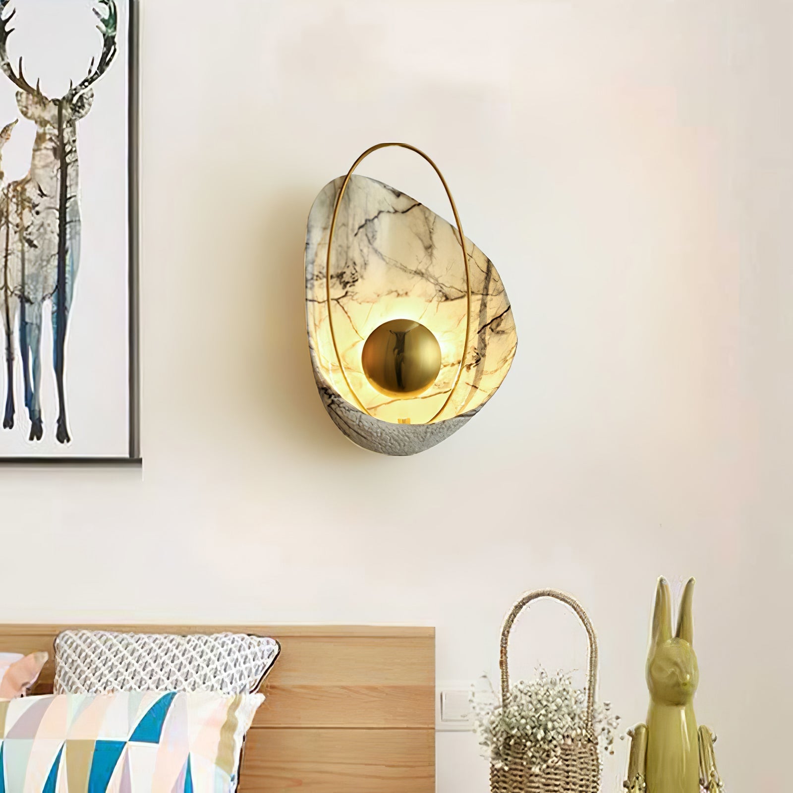 Vethaora Premium Nordic Art Pearl Resin Wall Lamp - Letslighting