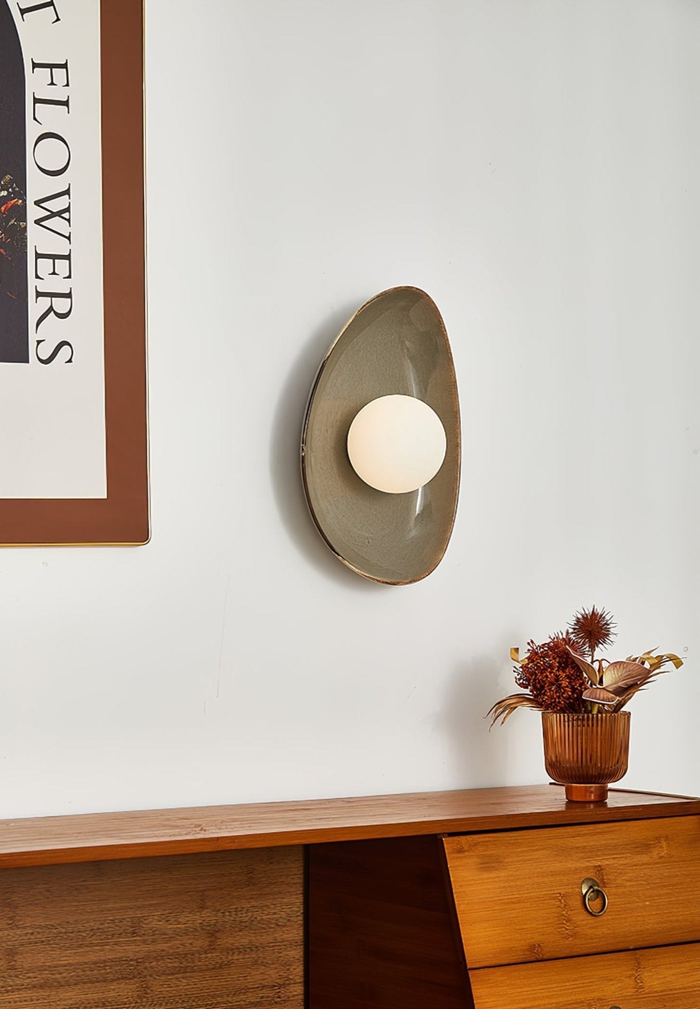 Ertalila Elegance Pebble Disc Ceramics Wall Light - Letslighting