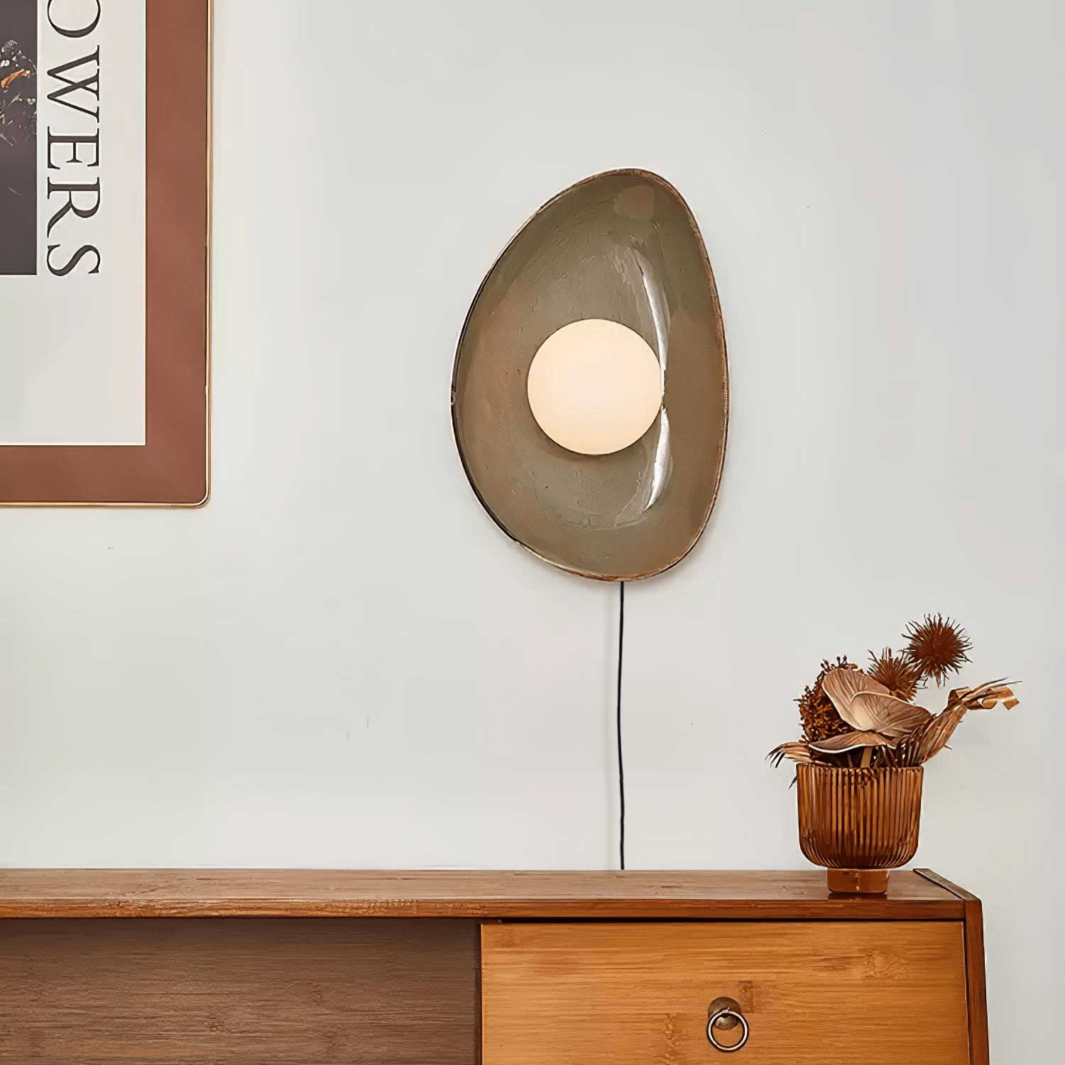 Nancy Pebble Disc Plug-in Ceramics Glass Wall Light - Letslighting