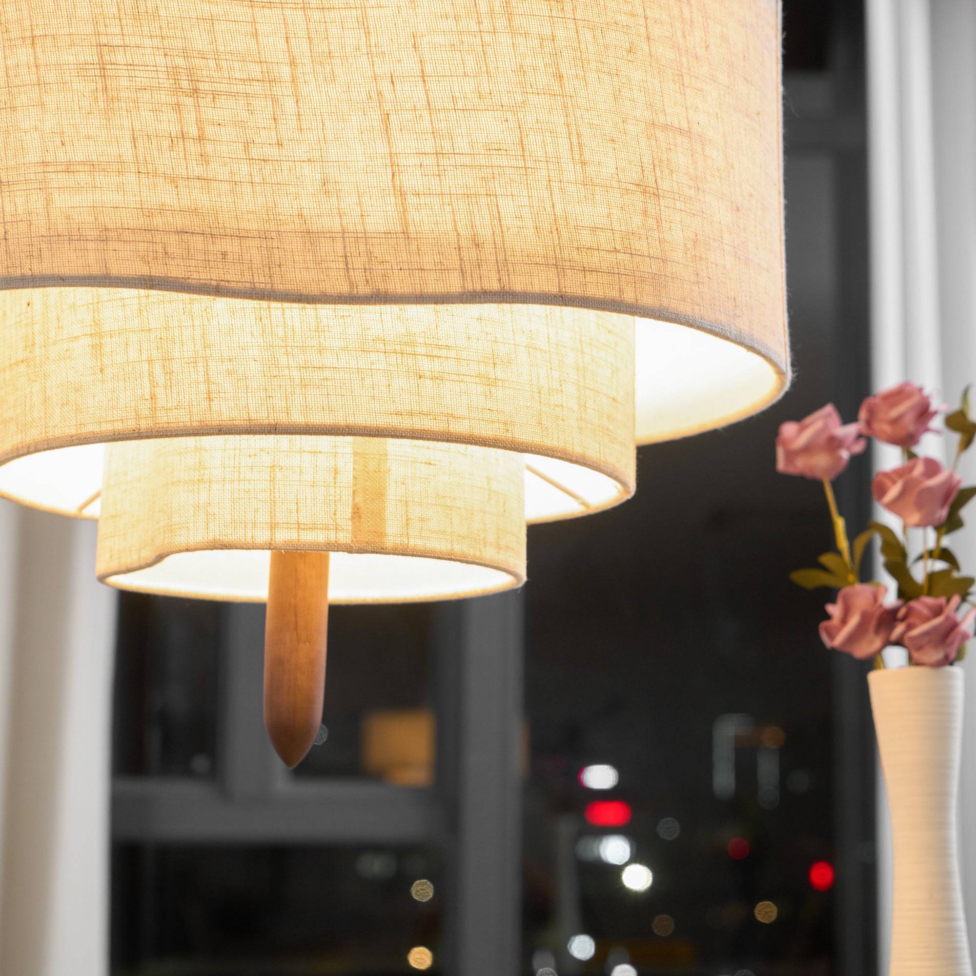 Ritta Modern Pebble Fabric Pendant Light Three Layers