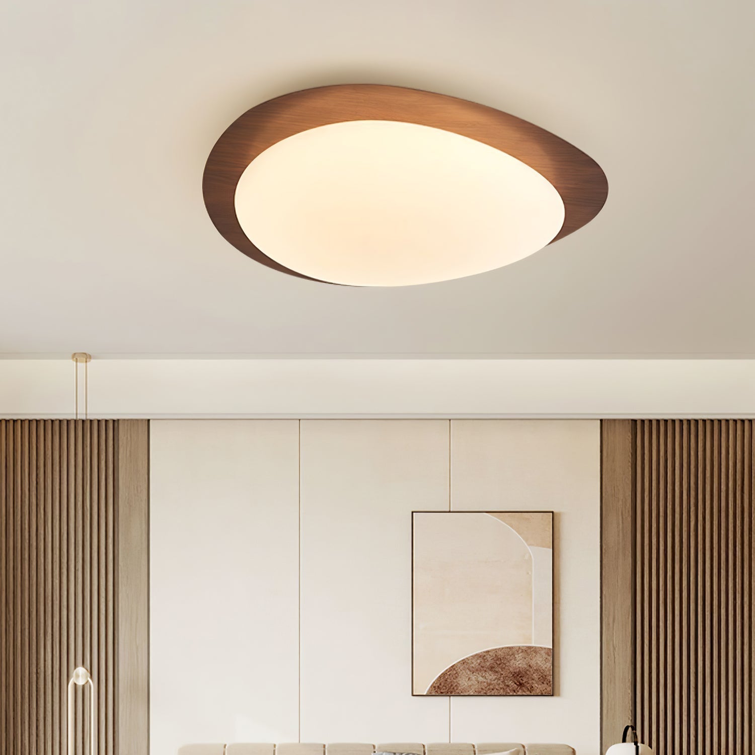 Muto Pebble Walnut Ceiling Light