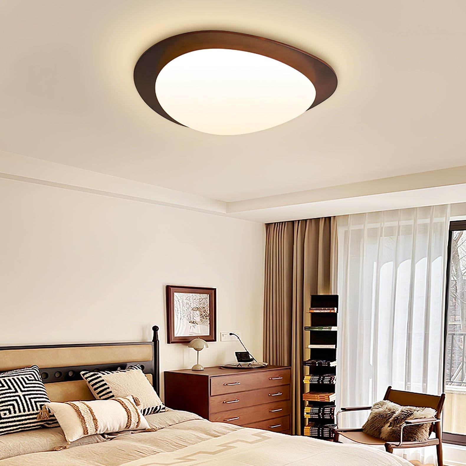 Lustra Ceiling Light Wooden Walnut Pebble - Letslighting
