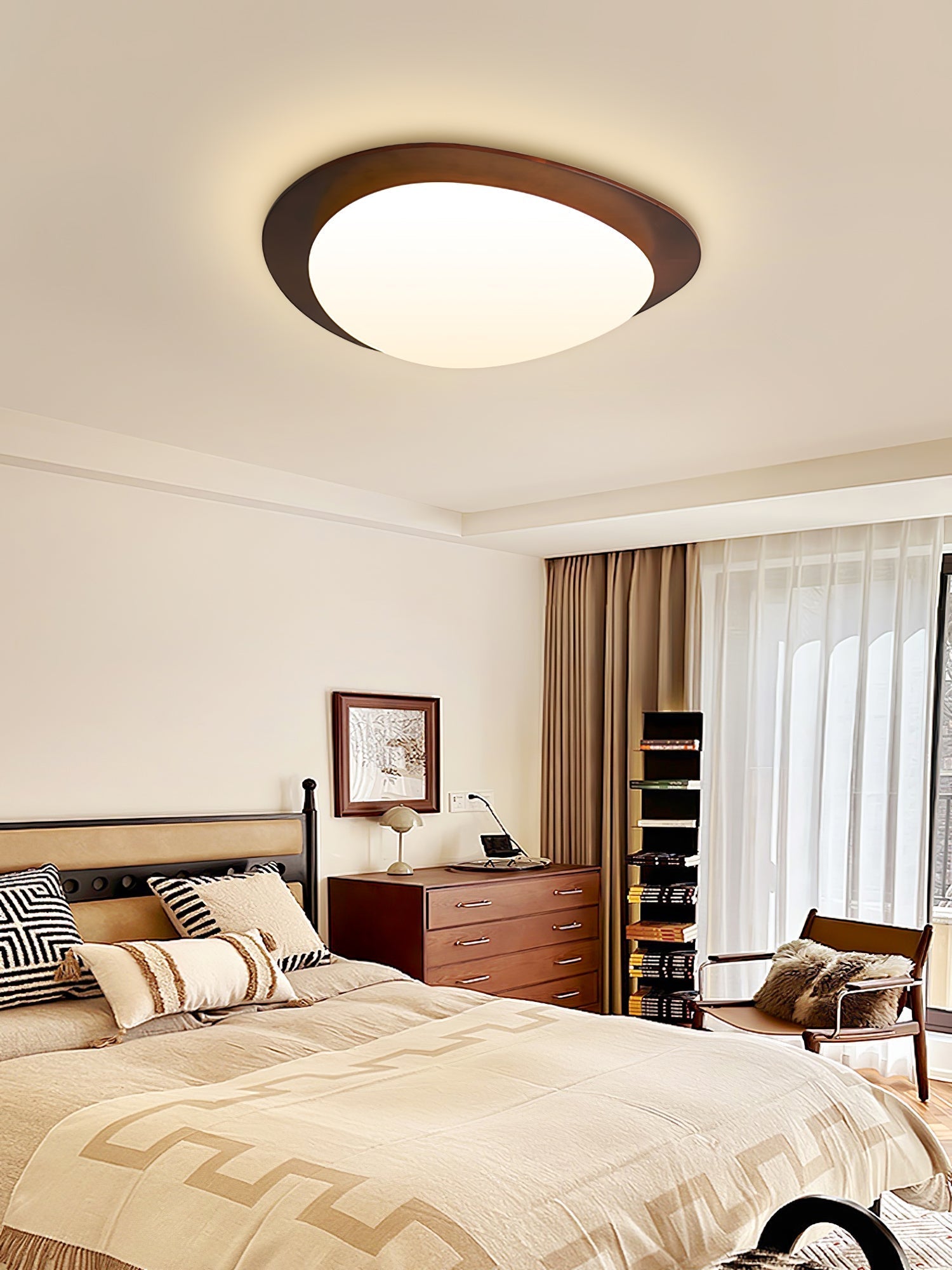 Lustra Ceiling Light Wooden Walnut Pebble - Letslighting