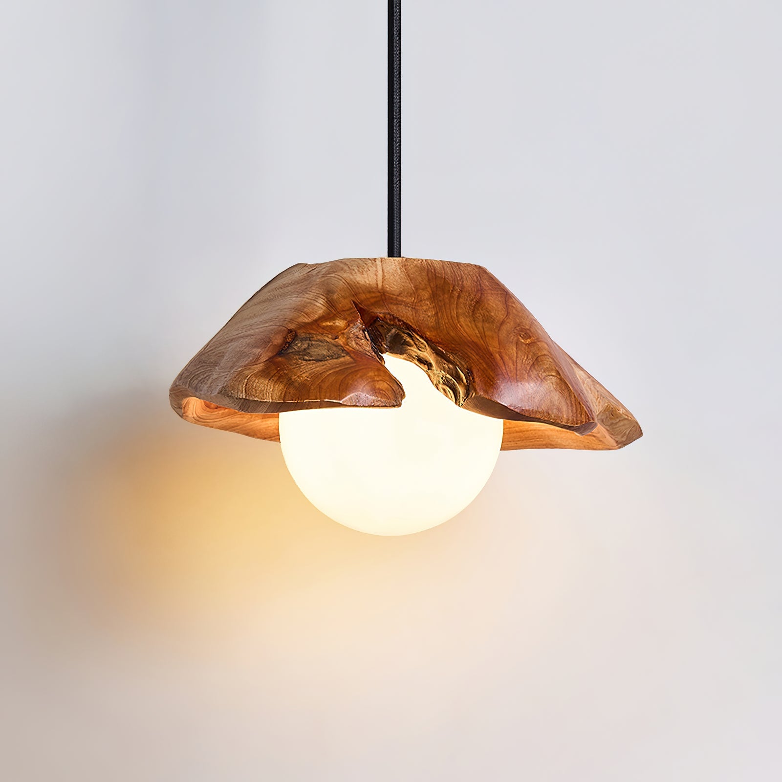 Tiffany Sculptural Wood Canopy Pendant Light - Letslighting