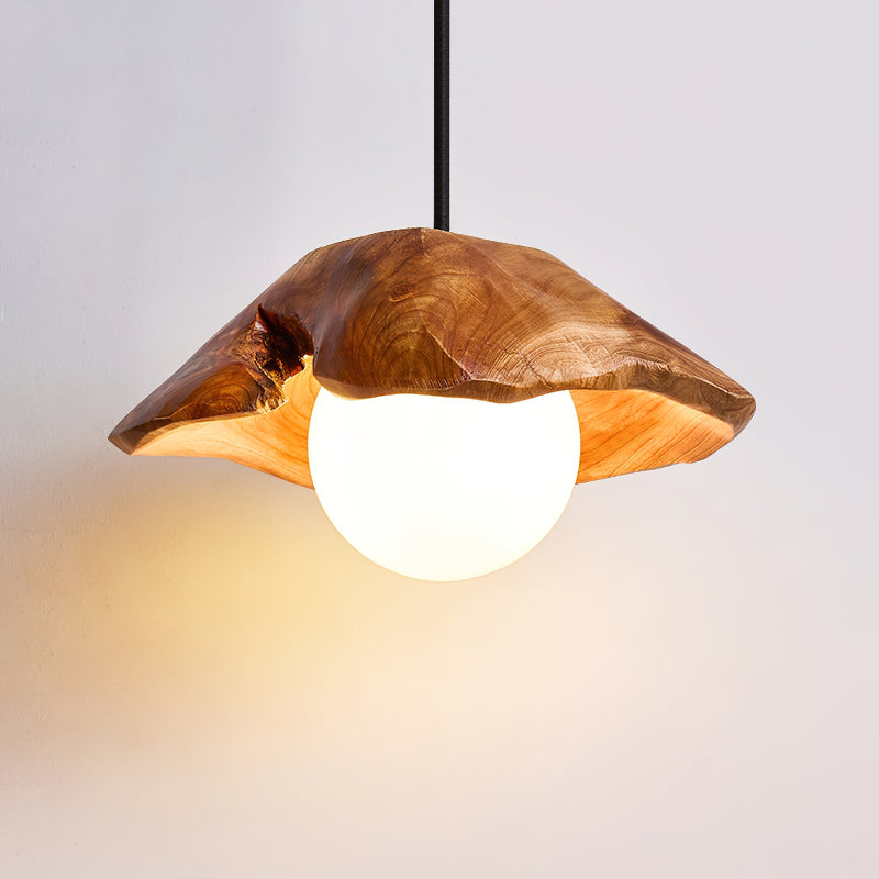 Tiffany Sculptural Wood Canopy Pendant Light - Letslighting