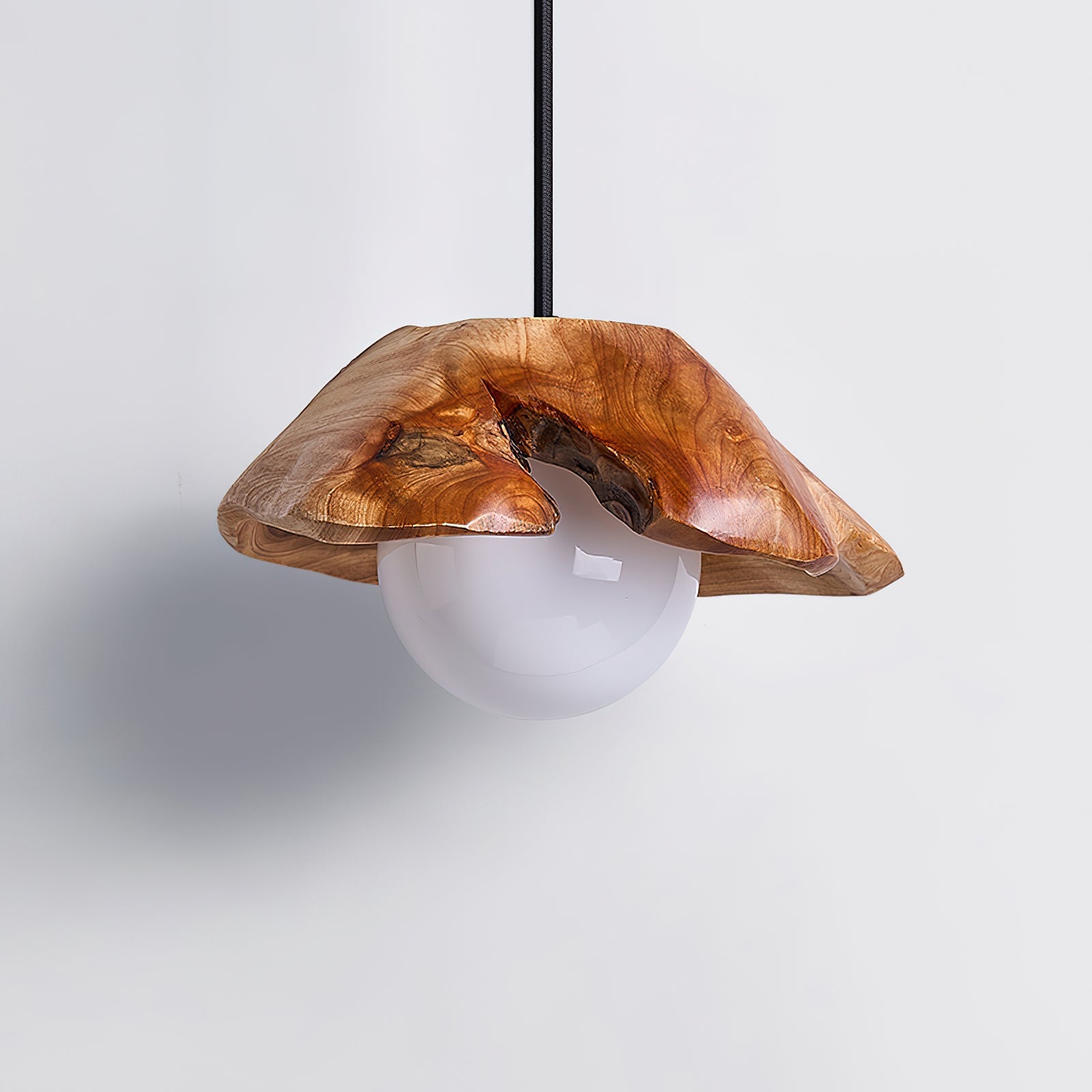 Tiffany Sculptural Wood Canopy Pendant Light - Letslighting