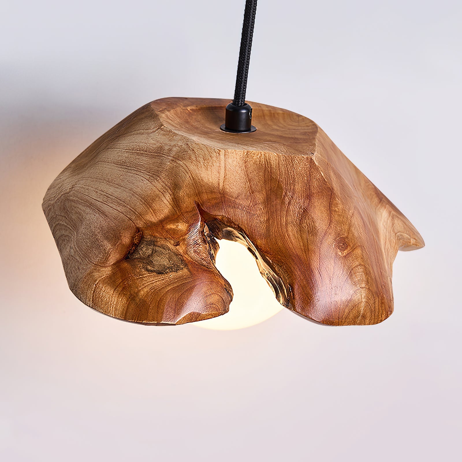 Tiffany Sculptural Wood Canopy Pendant Light - Letslighting
