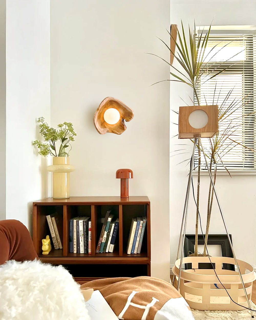 Tiffany Organic Carved Wood Wall Light - Letslighting