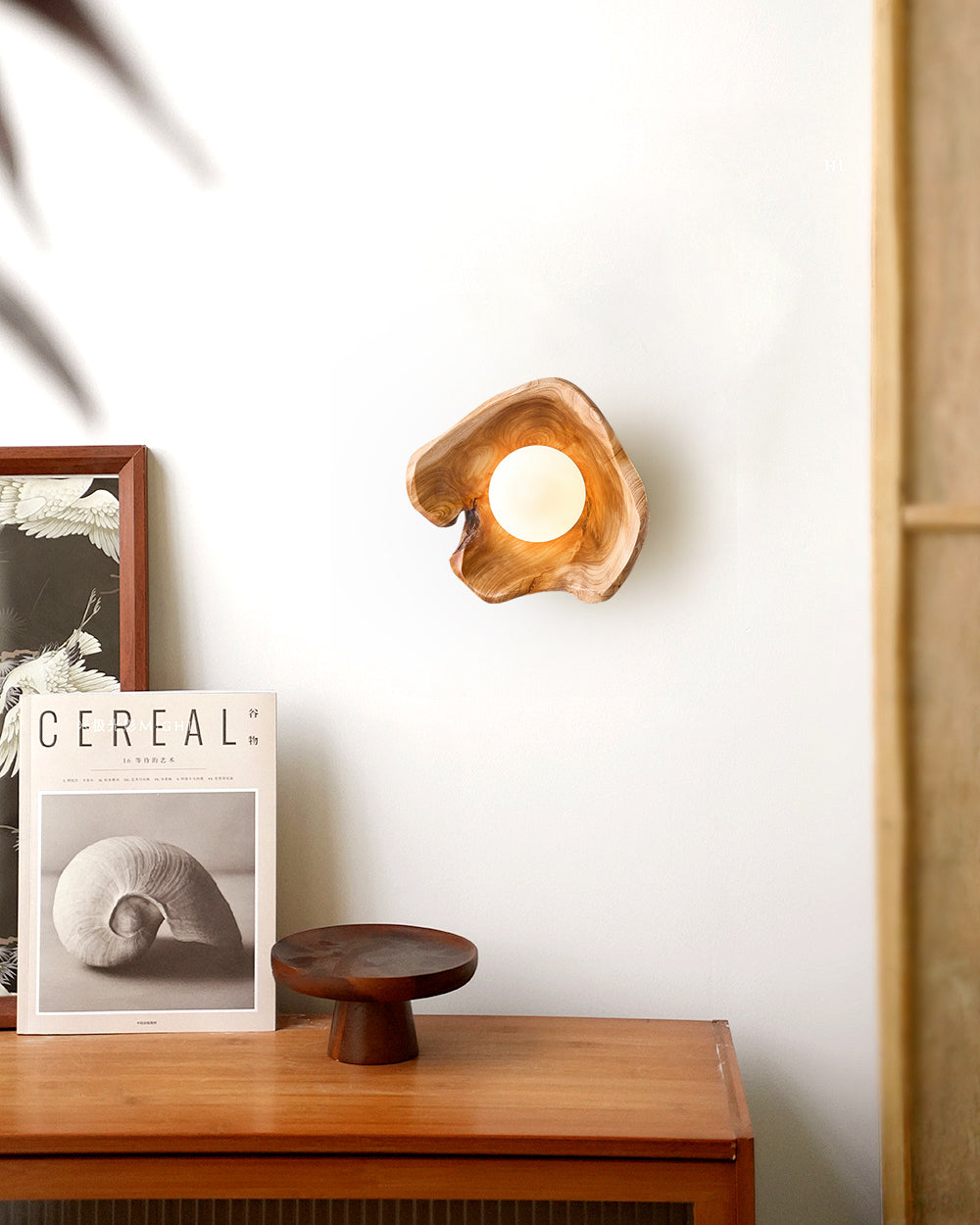 Tiffany Organic Carved Wood Wall Light - Letslighting