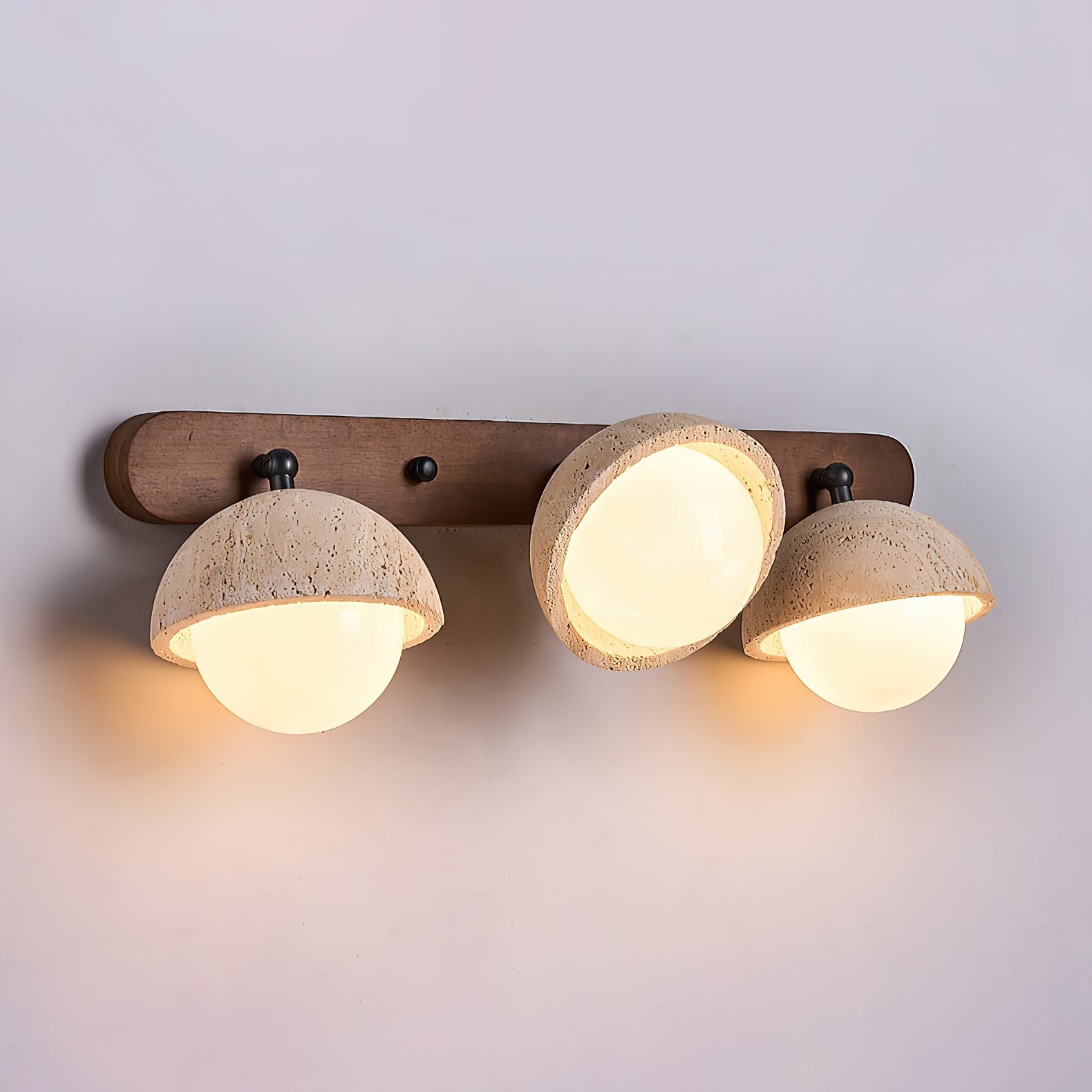 Vodora Modern Minimalist Wood Travertine Wall Sconce Wall Lamp - Letslighting