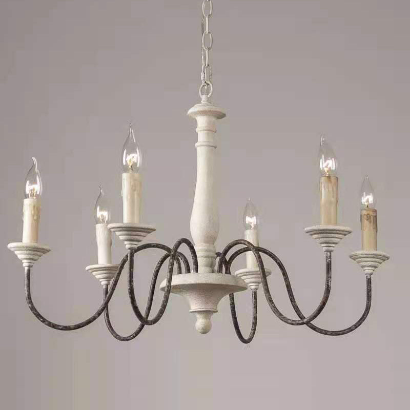 Syshaeth Vintage Industrial Hand-carved Wood Chandelier - Letslighting