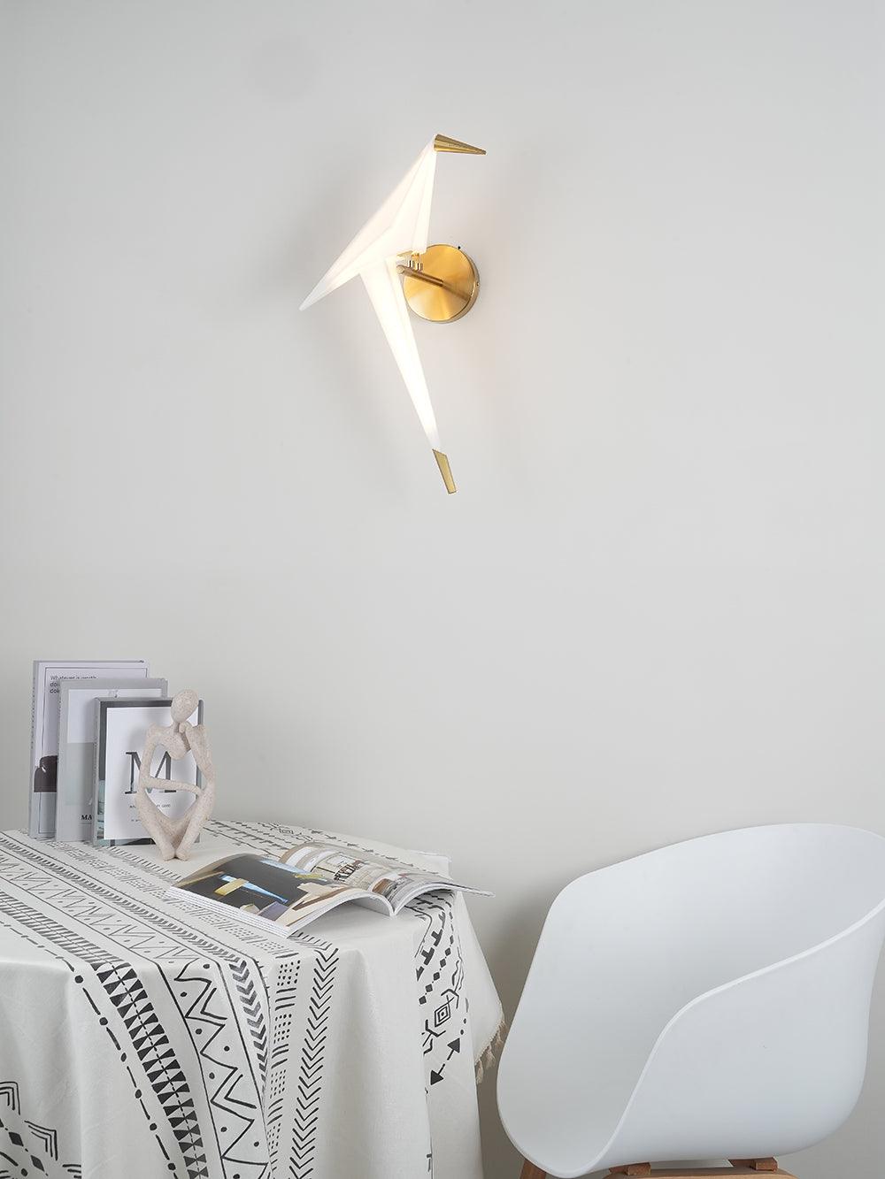 Cunorara Nordic Art Paper Crane Wall Lamp - Letslighting
