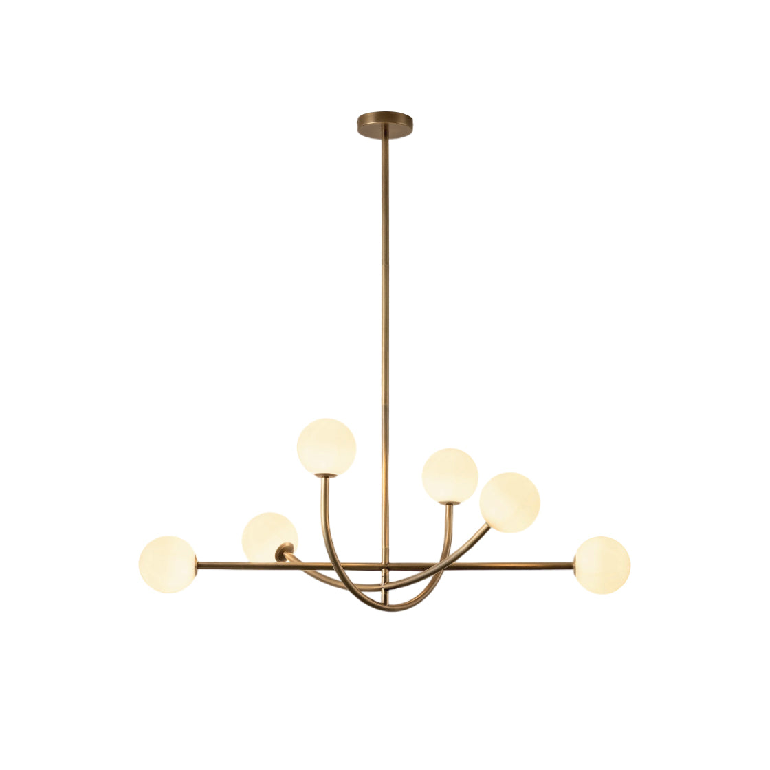 Ilvelia Modern Minimalist Brass Glass Chandelier - Letslighting