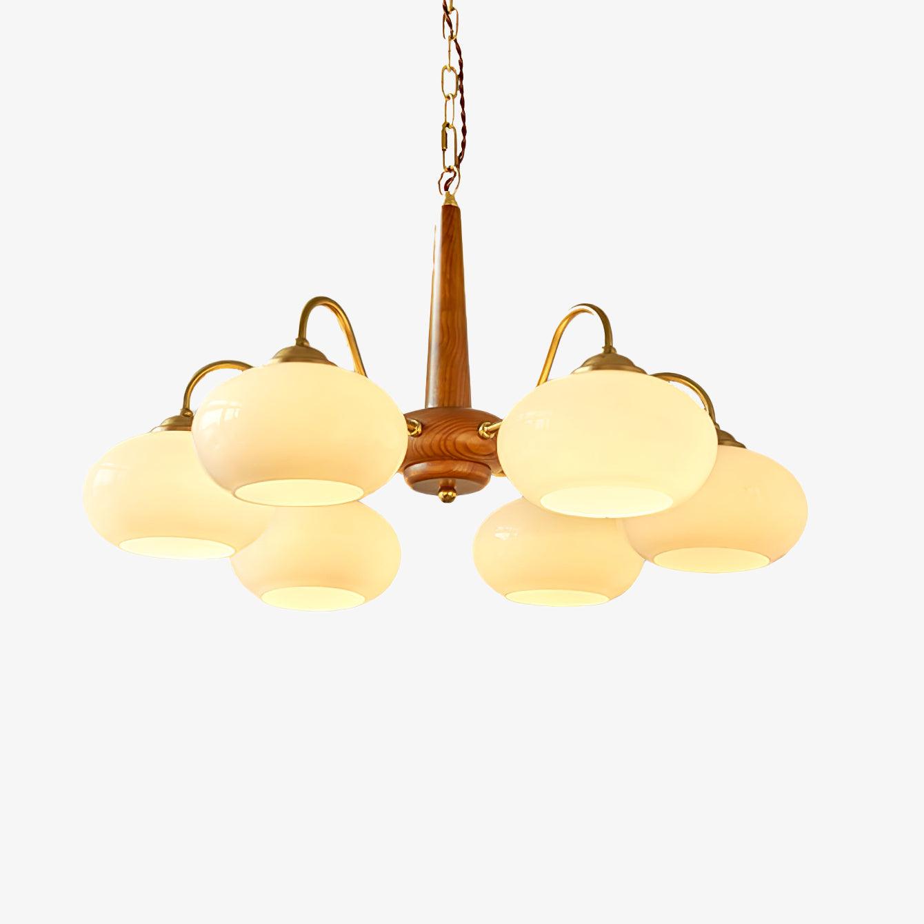 Lustra Pendant Lamp Persimmon Brass Glass Elegant - Letslighting