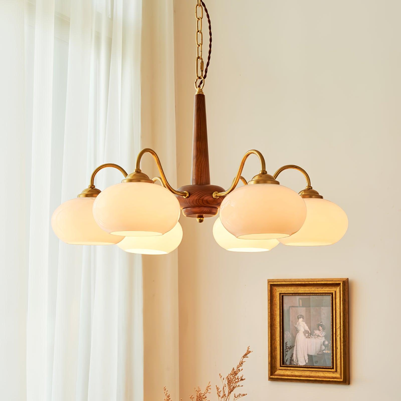 Lustra Pendant Lamp Persimmon Brass Glass Elegant - Letslighting