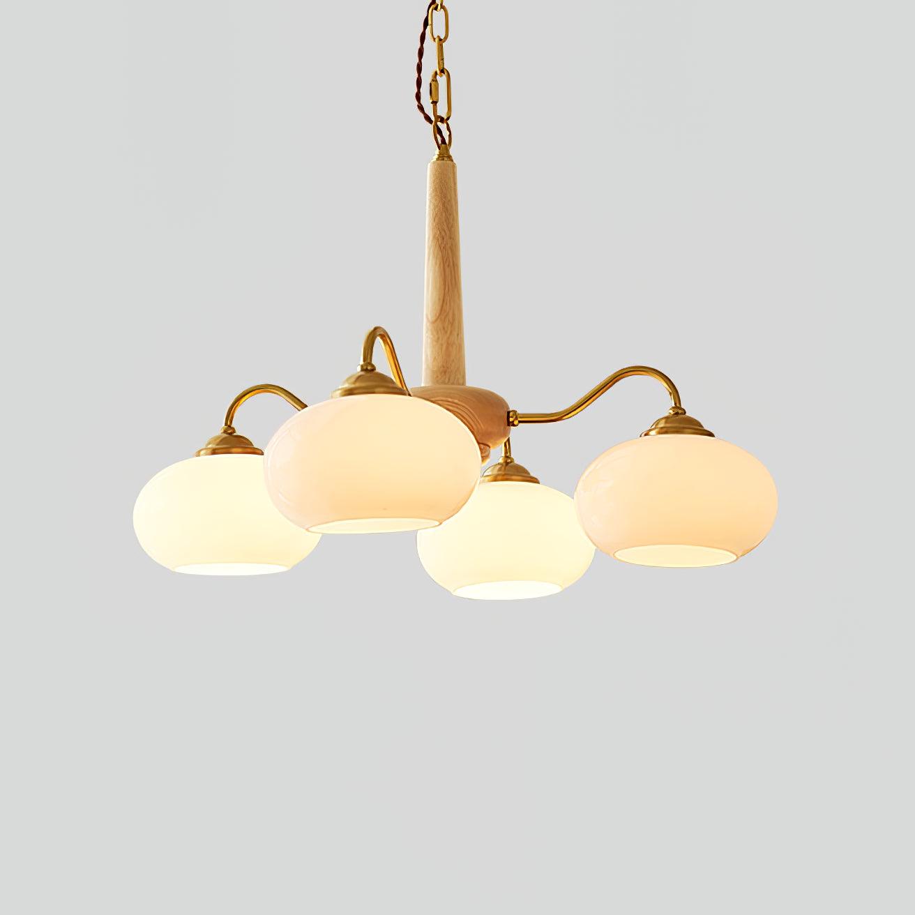 Lustra Pendant Lamp Persimmon Brass Glass Elegant - Letslighting