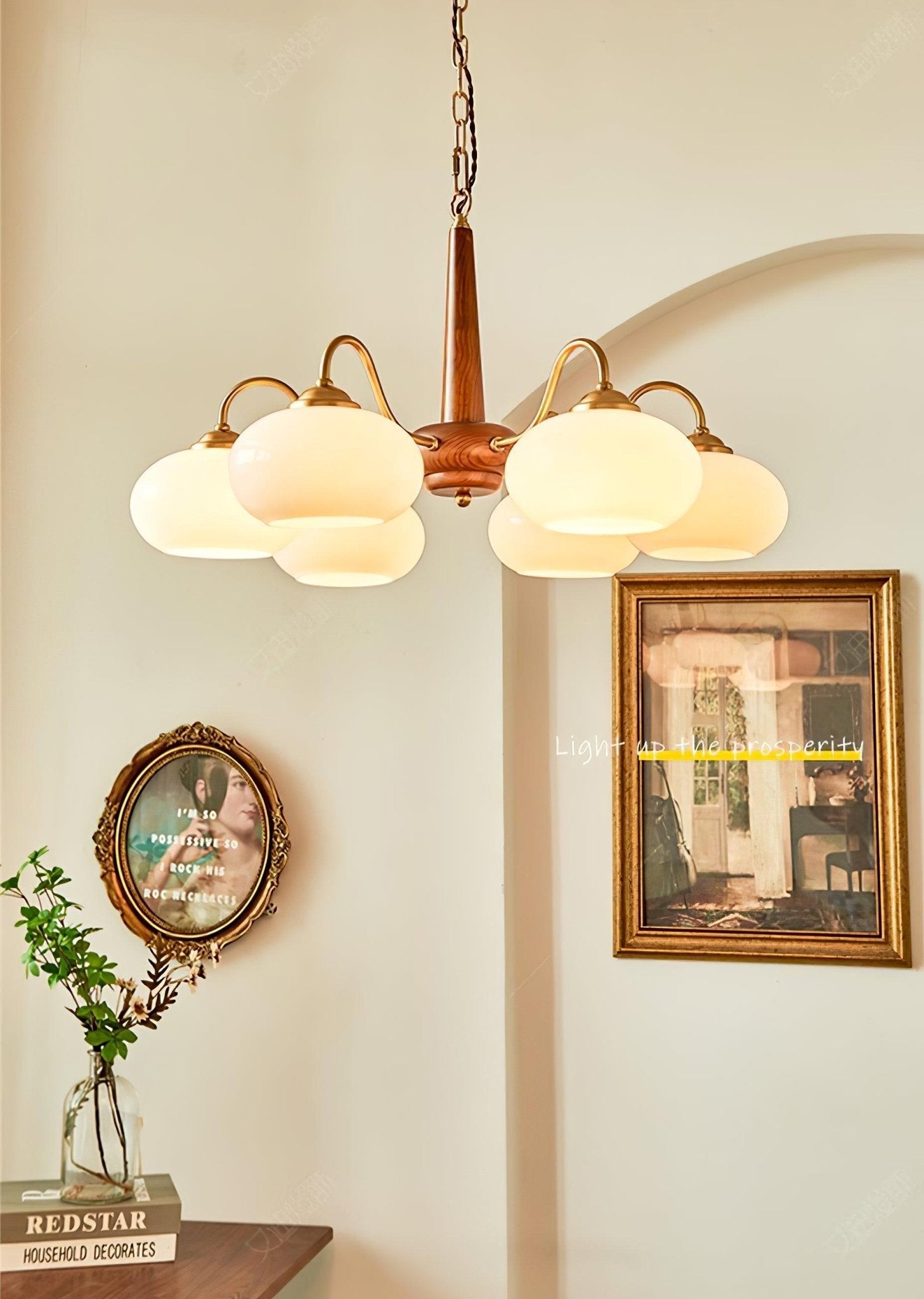 Lustra Pendant Lamp Persimmon Brass Glass Elegant - Letslighting