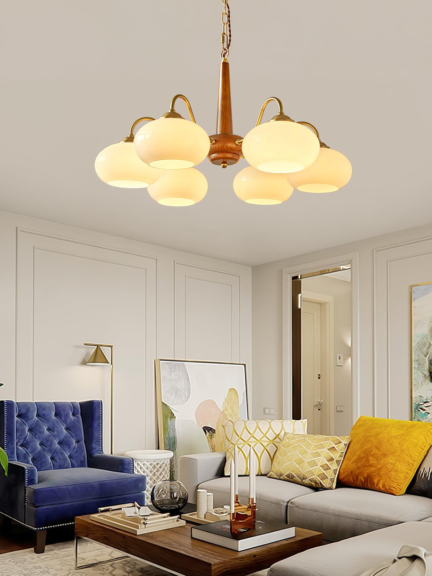 Lustra Pendant Lamp Persimmon Brass Glass Elegant - Letslighting
