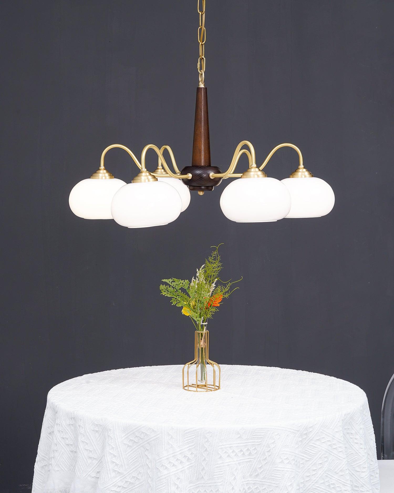 Lustra Pendant Lamp Persimmon Brass Glass Elegant - Letslighting