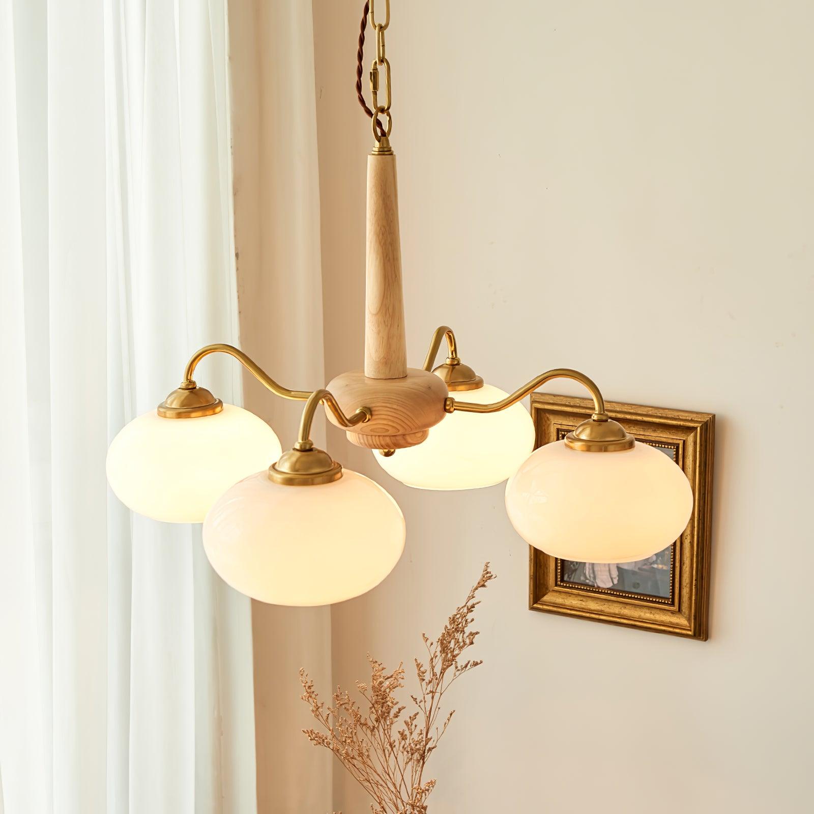 Lustra Pendant Lamp Persimmon Brass Glass Elegant - Letslighting