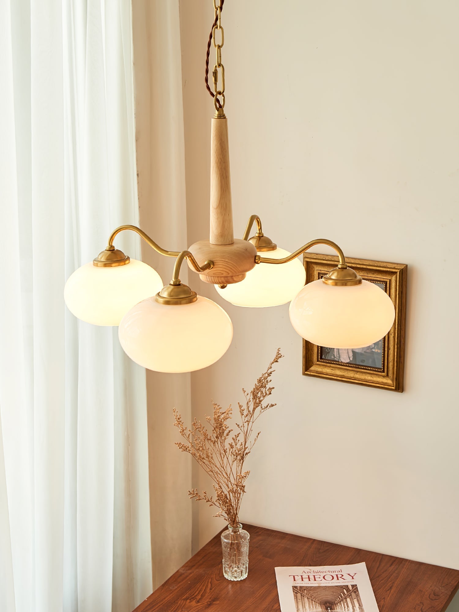 Elmiror Premium Nordic Art Wood Glass Chandelier - Letslighting