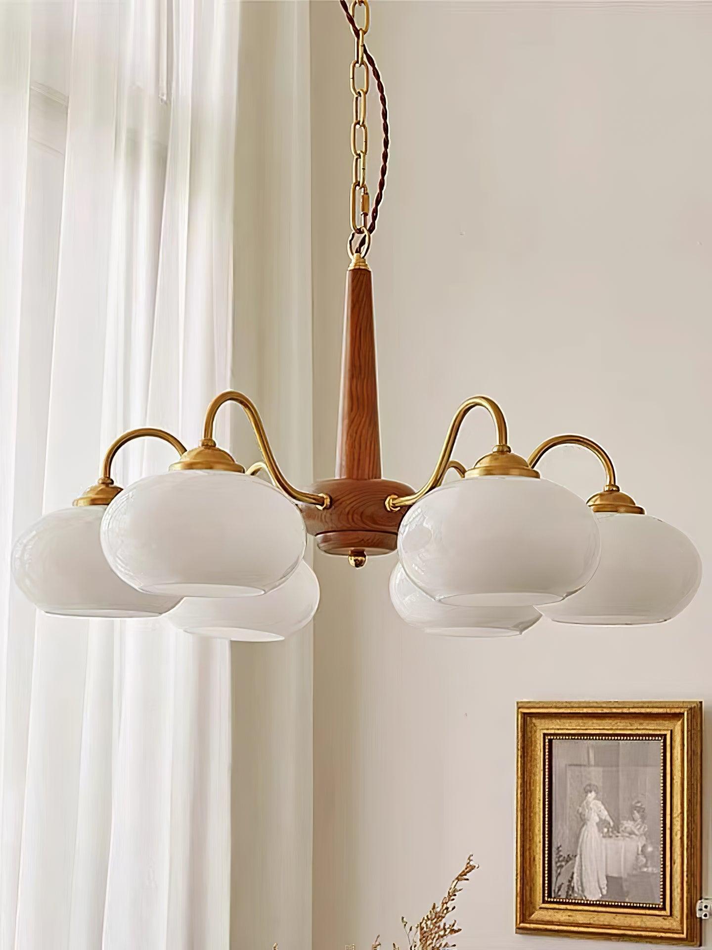 Lustra Pendant Lamp Persimmon Brass Glass Elegant - Letslighting