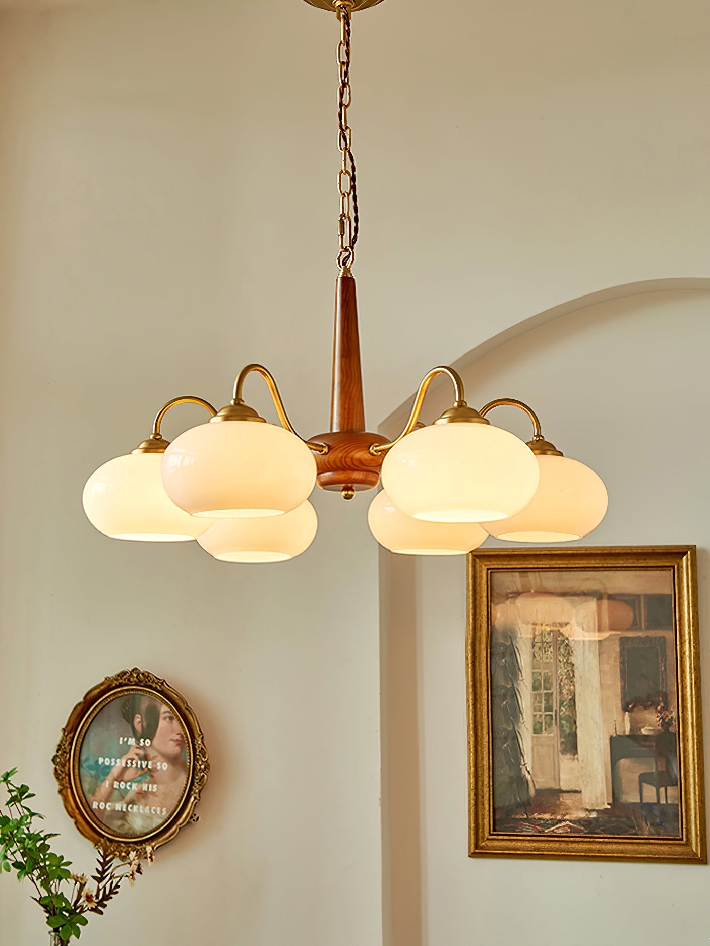 Elmiror Premium Nordic Art Wood Glass Chandelier - Letslighting