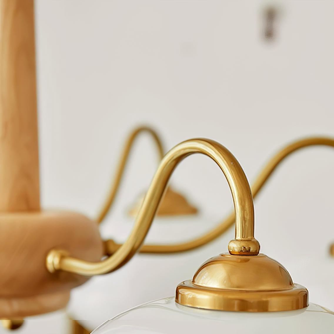 Lustra Pendant Lamp Persimmon Brass Glass Elegant - Letslighting
