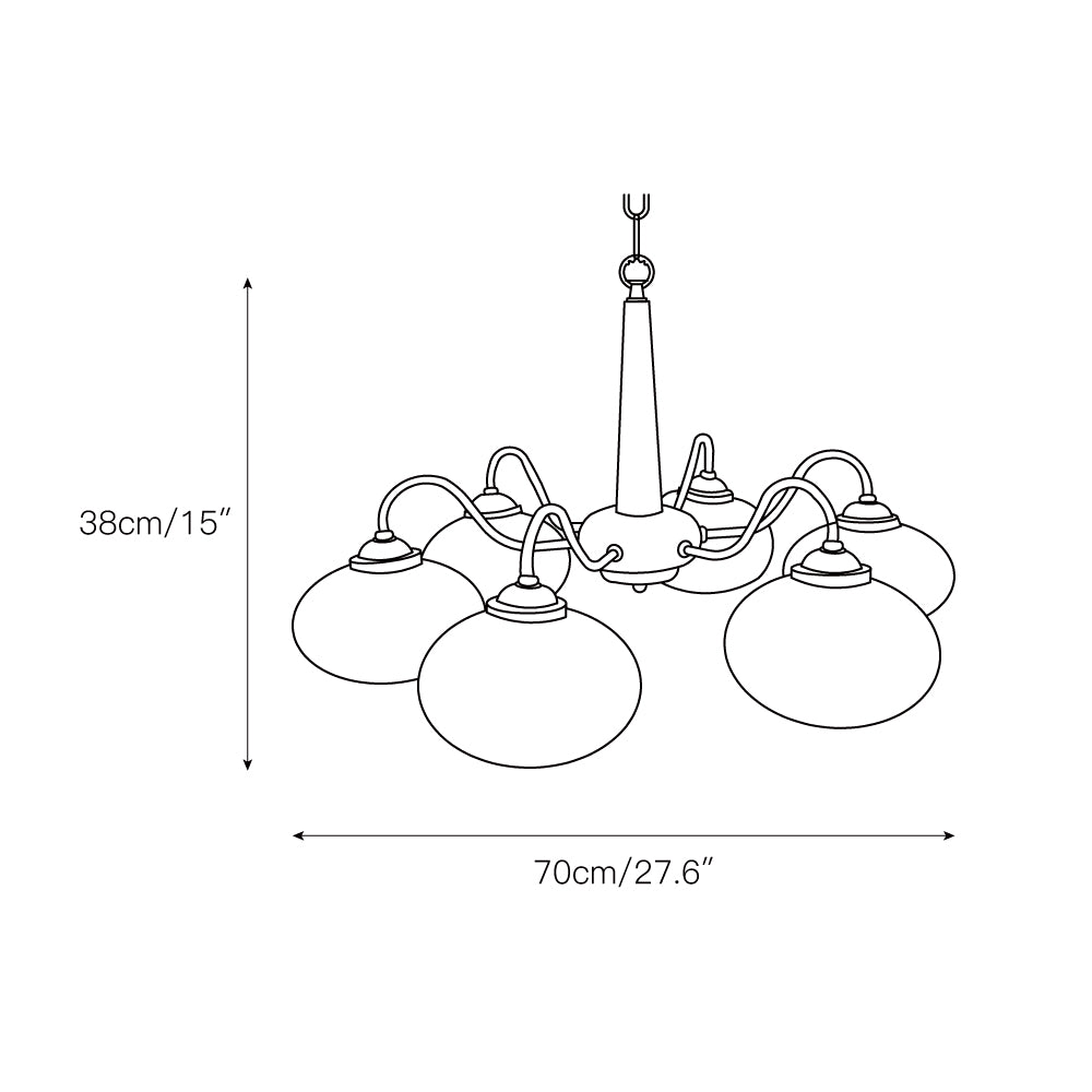 Elmiror Premium Nordic Art Wood Glass Chandelier - Letslighting