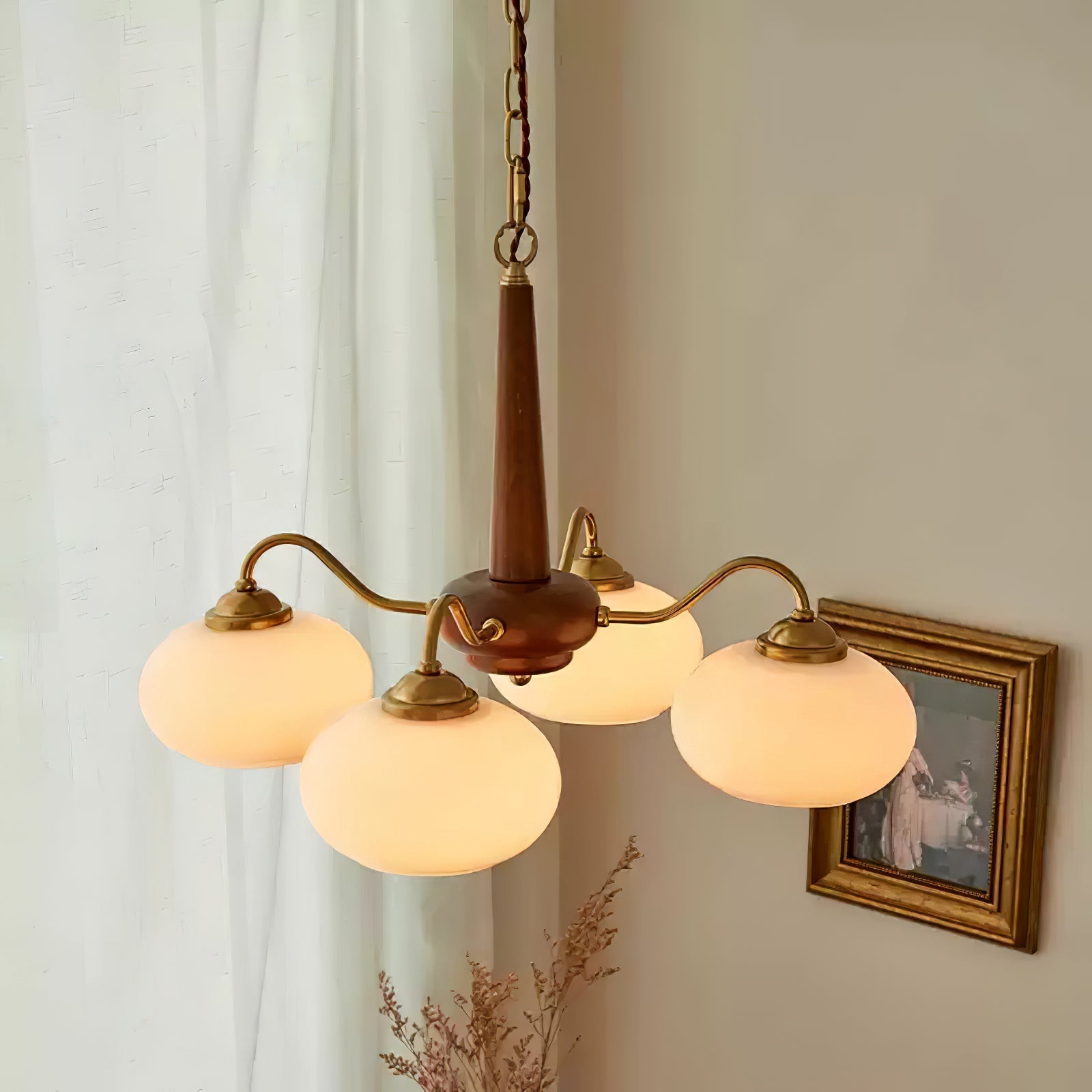Lustra Pendant Lamp Persimmon Brass Glass Elegant - Letslighting