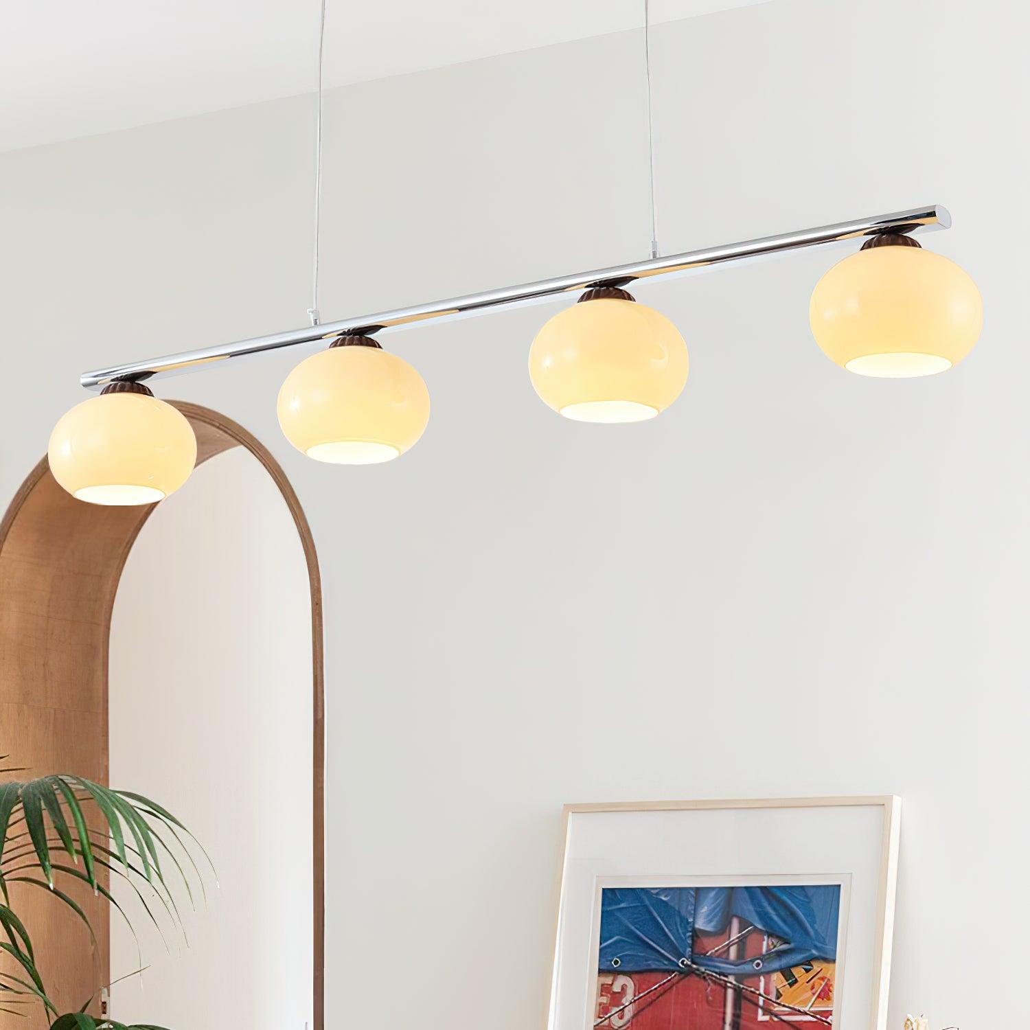 Lustra Chandelier Linear Glass Persimmon Shades - Letslighting