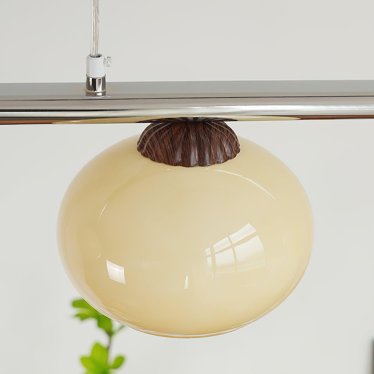 Lustra Chandelier Linear Glass Persimmon Shades - Letslighting