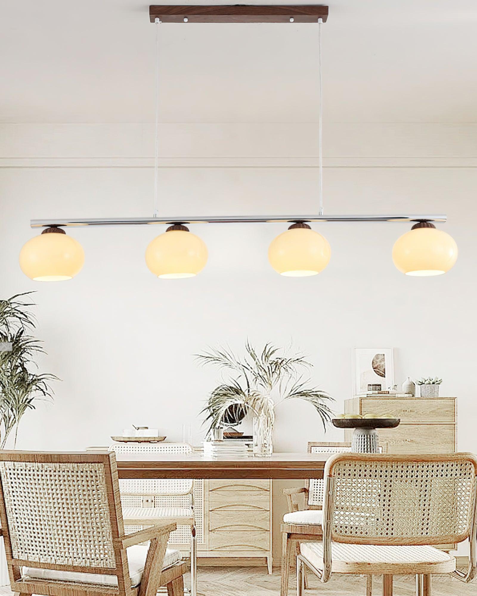 Lustra Chandelier Linear Glass Persimmon Shades - Letslighting