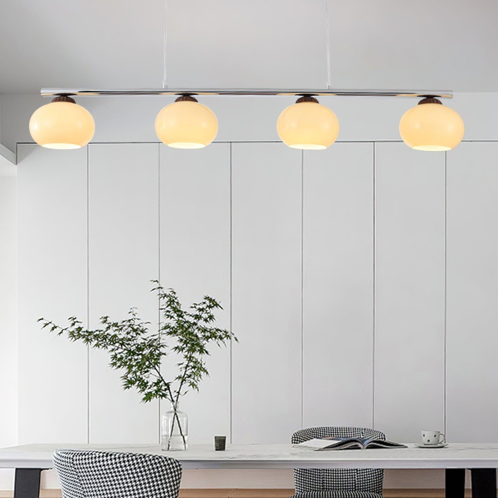 Lustra Chandelier Linear Glass Persimmon Shades - Letslighting
