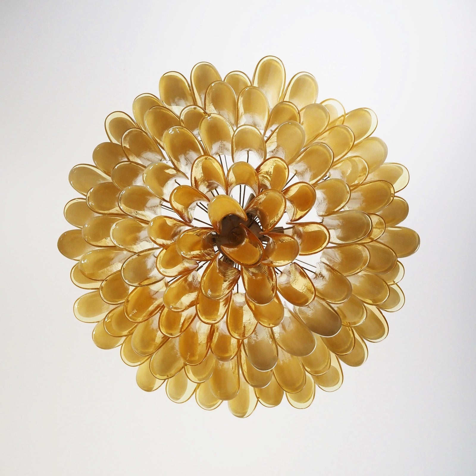 Aurora Chandelier Amber Murano Glass Petal Elegant - Letslighting