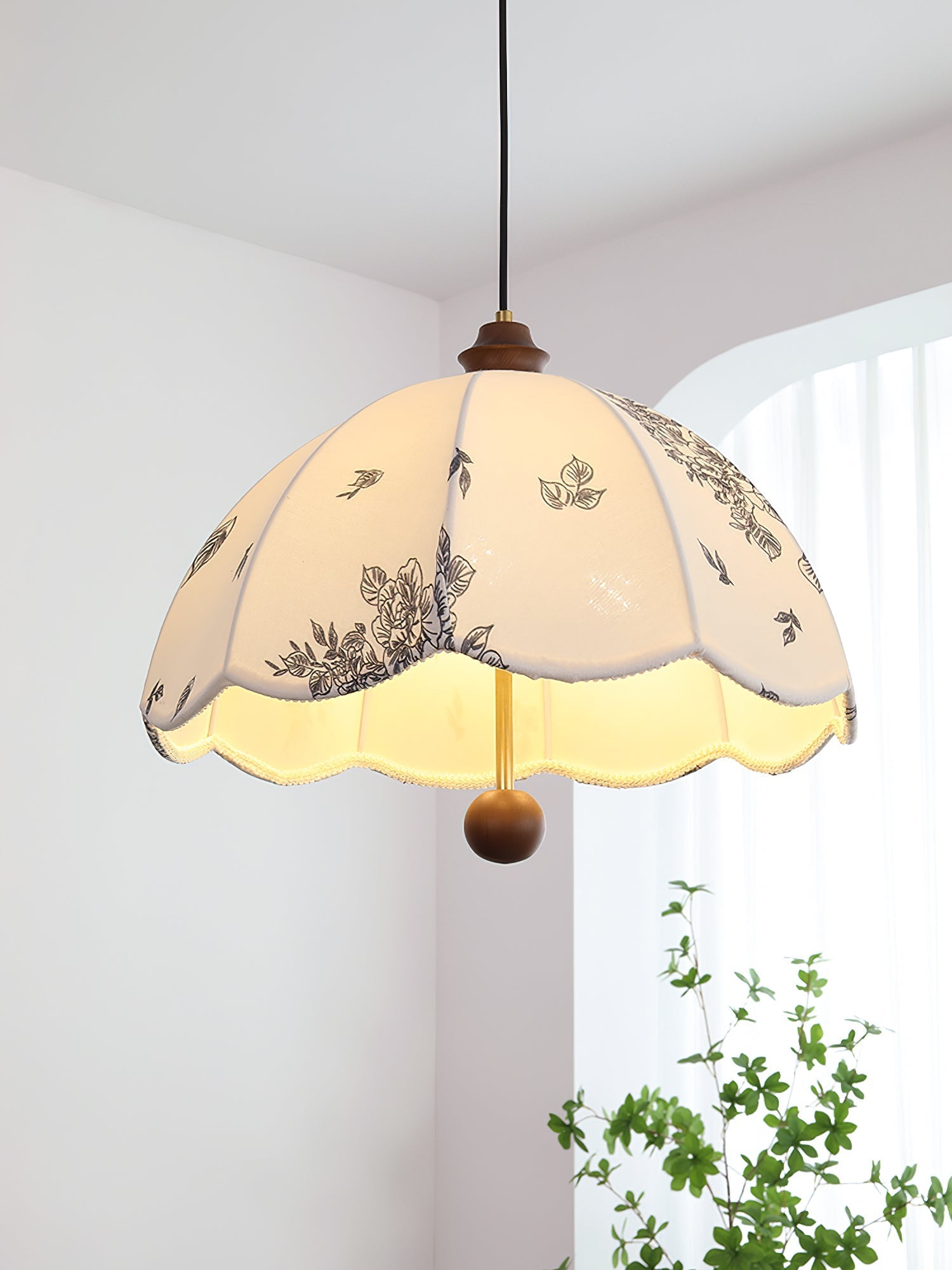 Vevenir Petal Whisper Wood Fabric Pendant Lamp - Letslighting