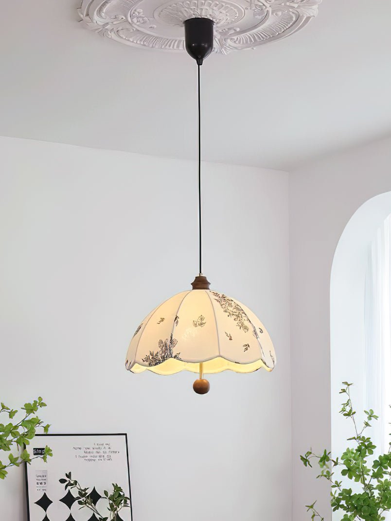 Vevenir Petal Whisper Wood Fabric Pendant Lamp - Letslighting
