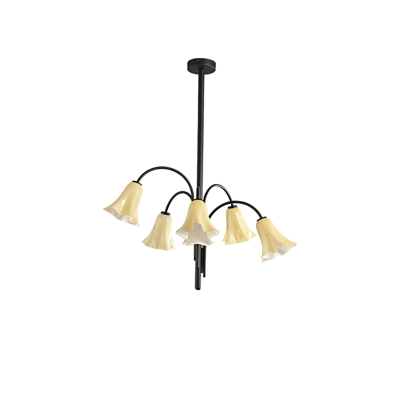 Aurora Chandelier Blossom Petal Glass Arms - Letslighting