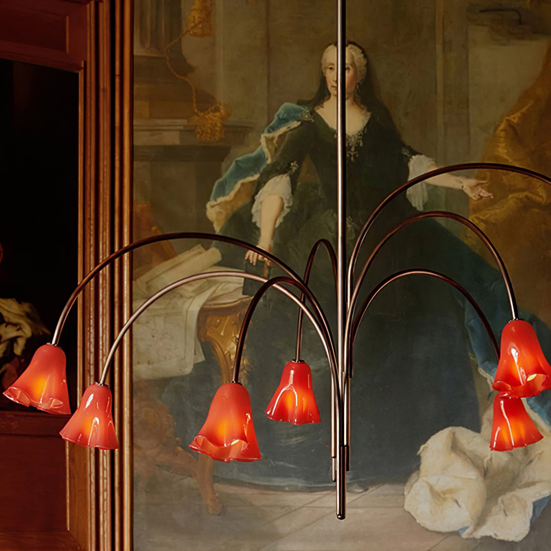 Aurora Chandelier Blossom Petal Glass Arms - Letslighting