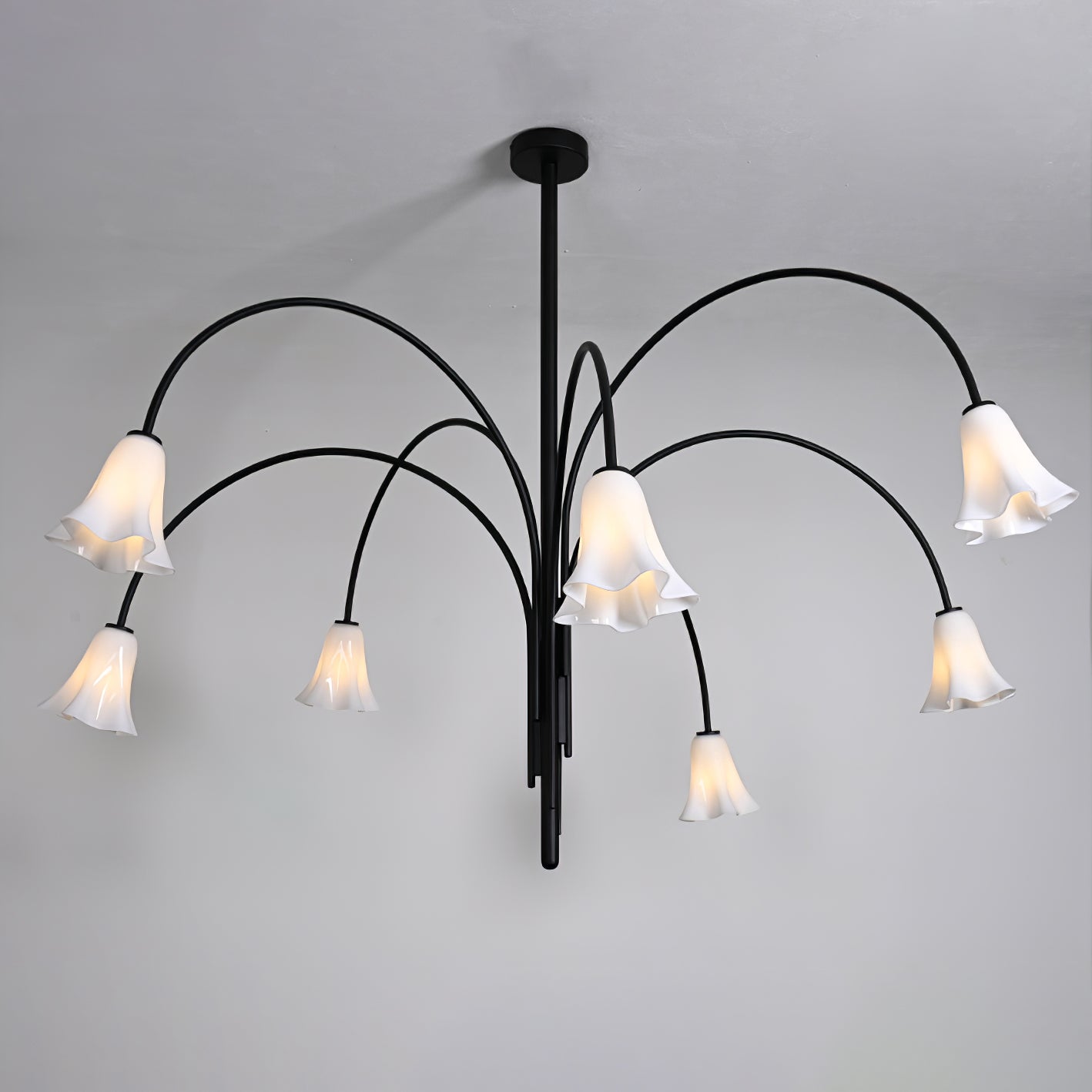 Aurora Chandelier Blossom Petal Glass Arms - Letslighting
