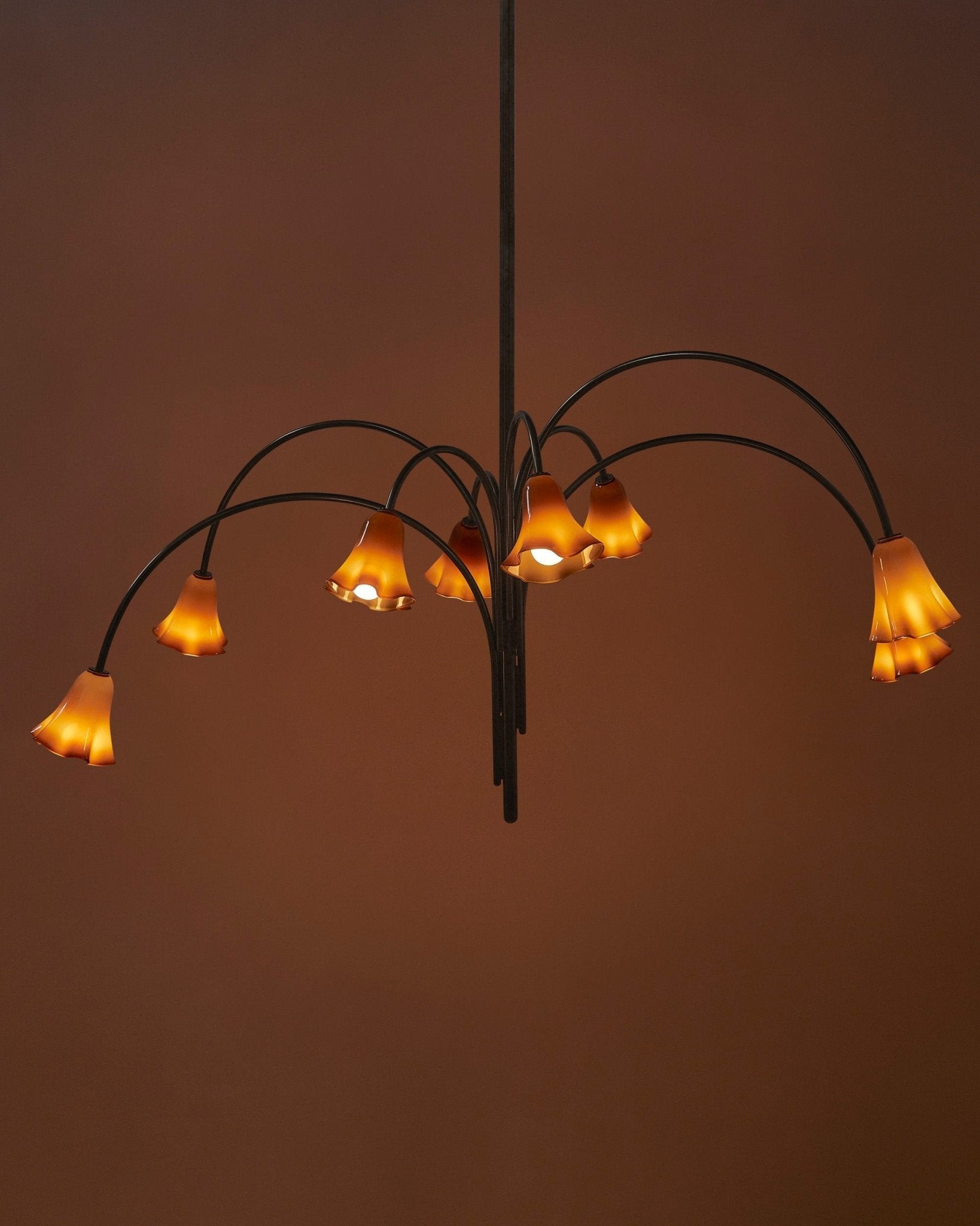 Aurora Chandelier Blossom Petal Glass Arms - Letslighting