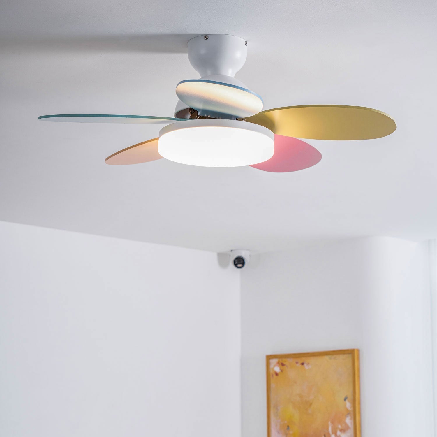Liora Colorful Glass Kids Ceiling Fan Light - Letslighting