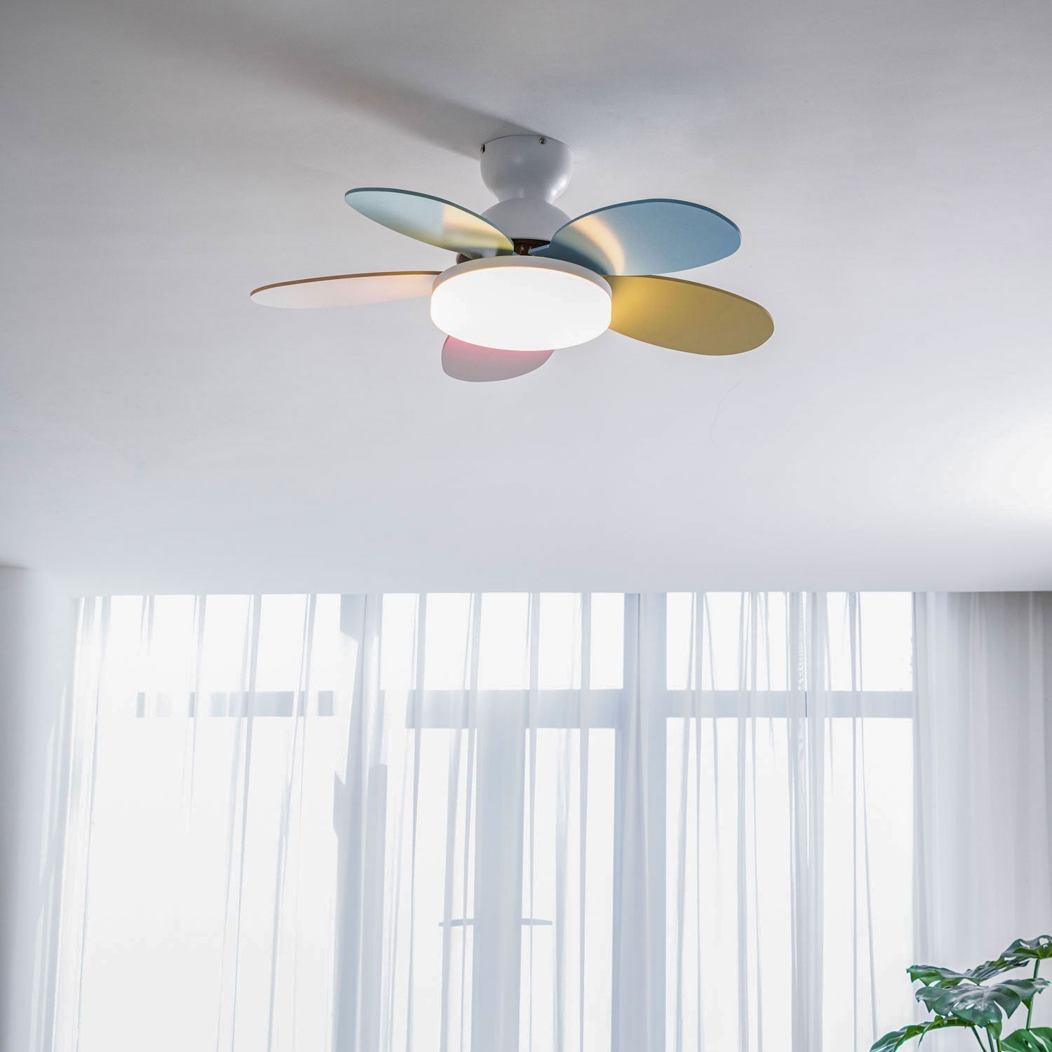 Liora Colorful Glass Kids Ceiling Fan Light - Letslighting