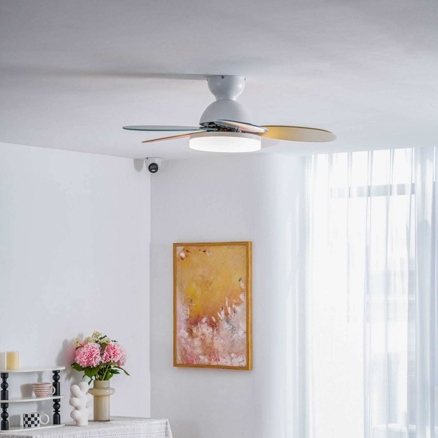 Liora Colorful Glass Kids Ceiling Fan Light - Letslighting