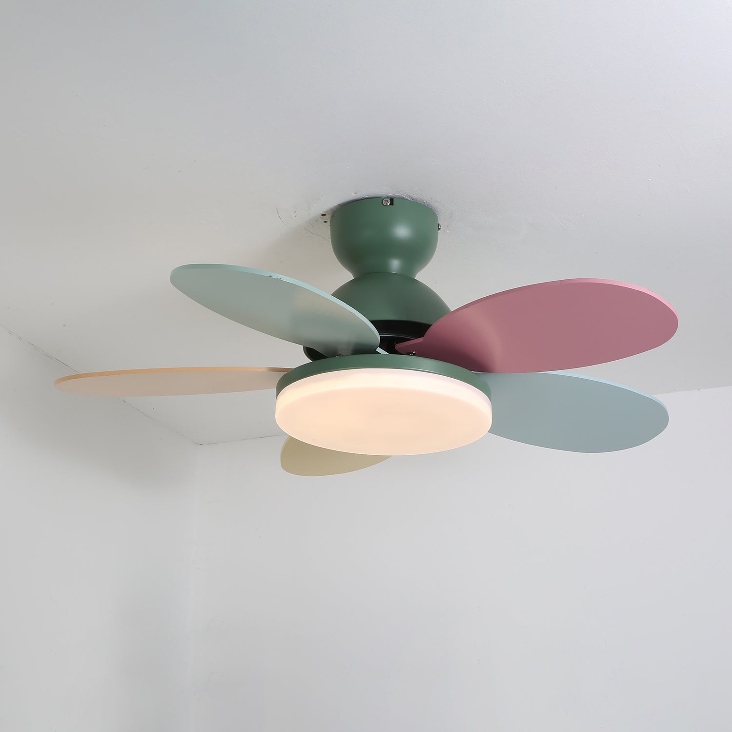 Liora Colorful Glass Kids Ceiling Fan Light - Letslighting