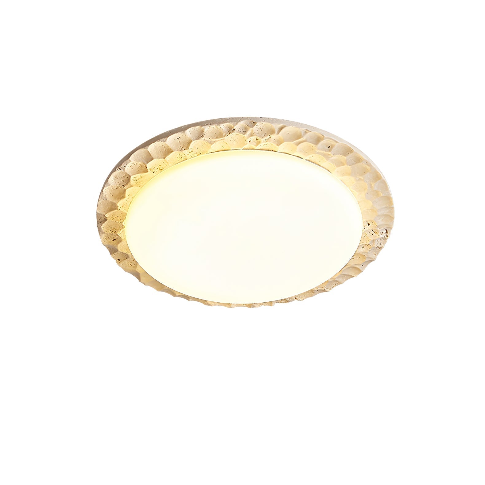 Petra Modern Travertine & Acrylic Ceiling Light