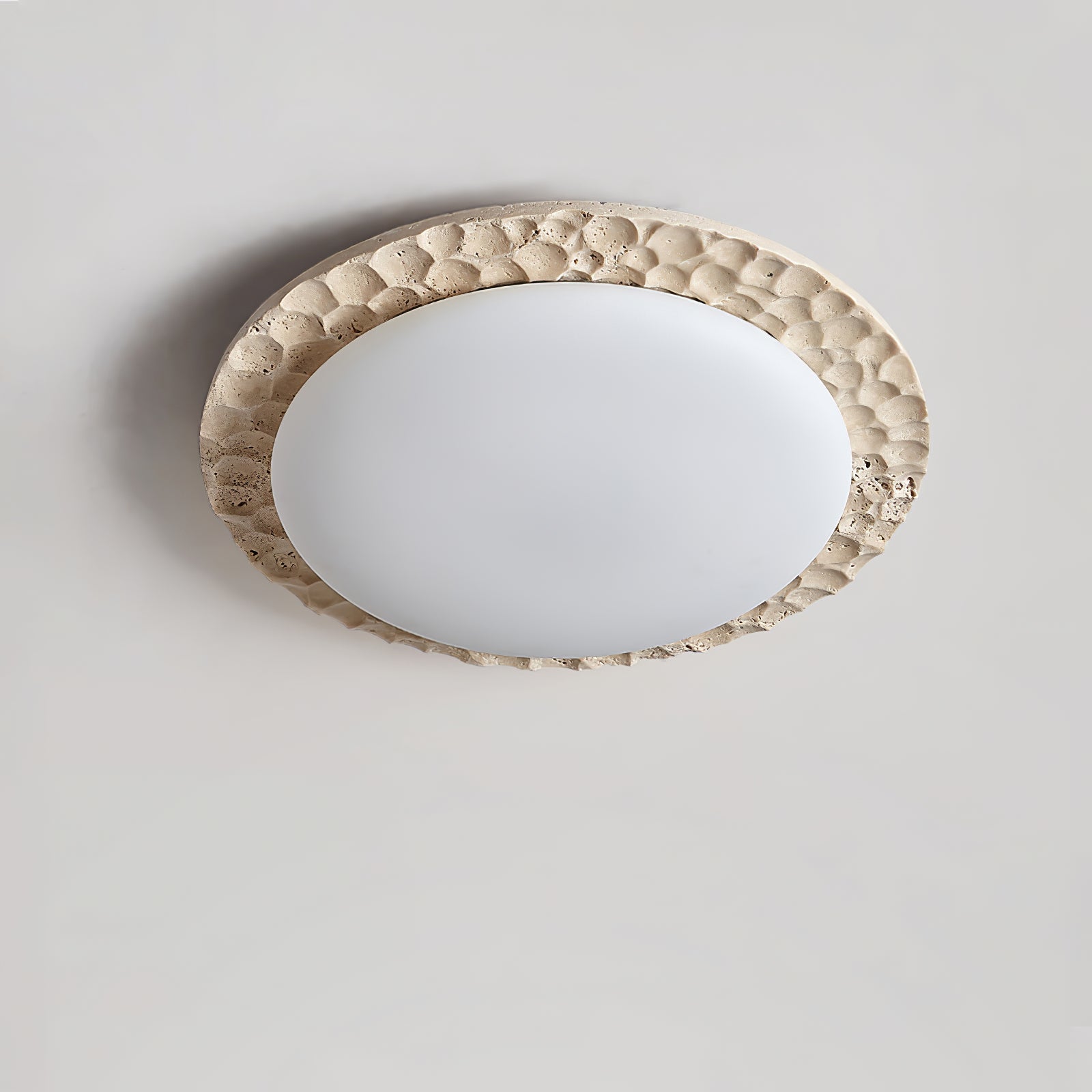 Petra Modern Travertine & Acrylic Ceiling Light