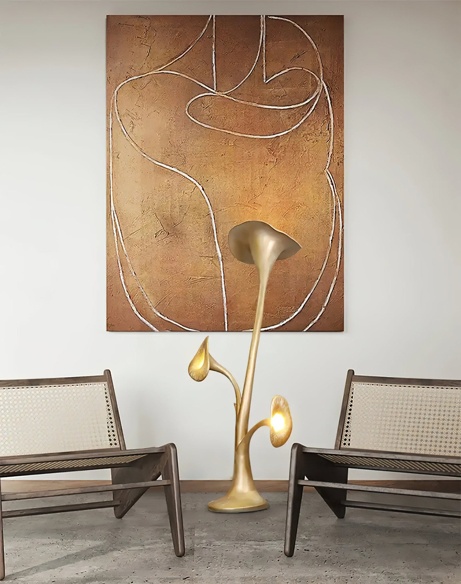 Esole Floral Brass Floor Lamp - Blowlighting