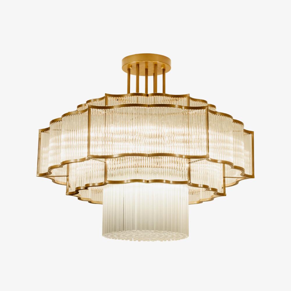 Lustra Chandelier Gold Black Glass - Letslighting