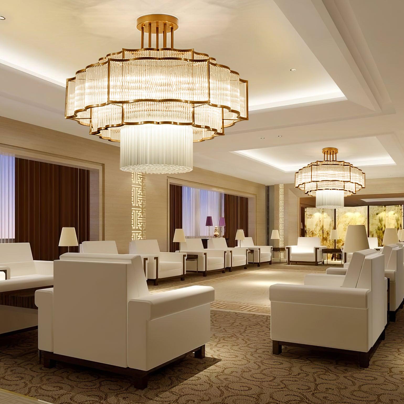 Lustra Chandelier Gold Black Glass - Letslighting